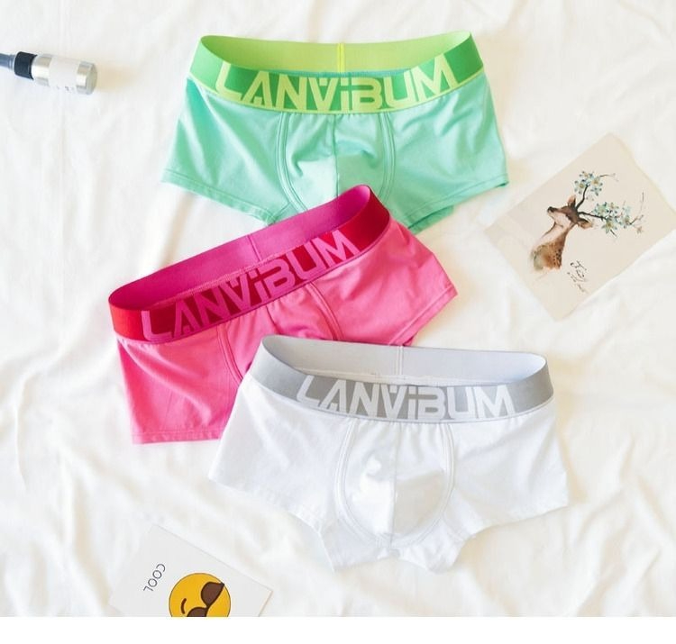 [Copy]【糖果風系列】秋季新品印花超柔冰絲低腰男士四角内褲