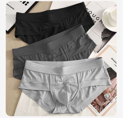 【超强散熱款】清爽透氣莫代爾冰絲細網孔囊袋男士小平角内褲