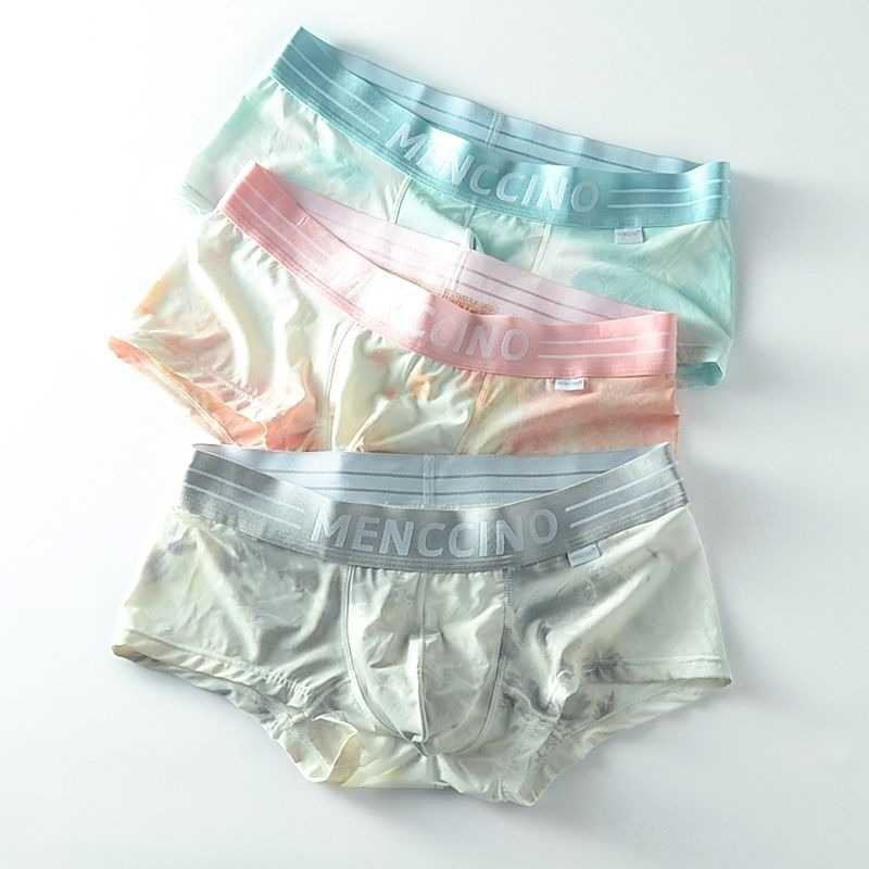 【潮流涂鸦系列】秋季新品印花超柔冰絲低腰男士四角内褲