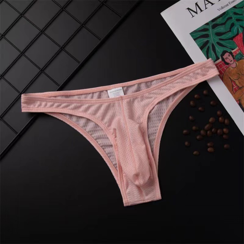 [Copy]【立體承托大空間】經典撞色純棉透大囊袋男士三角内褲