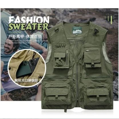 【多口袋馬甲】透氣網眼速乾戶外露營釣魚徒步馬甲
