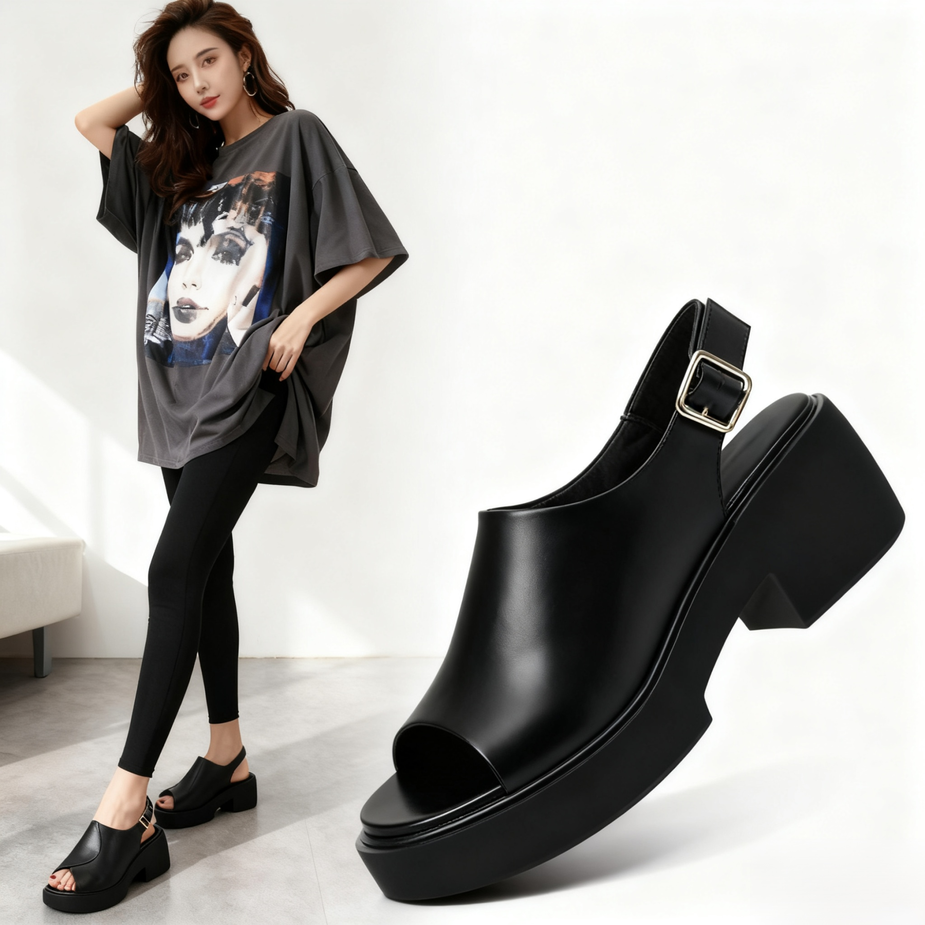 【👠❤️บรรลุ ขายาว ได้อย่างง่ายดาย】รองเท้าแตะปากปลาพื้นหนานุ่มสบาย