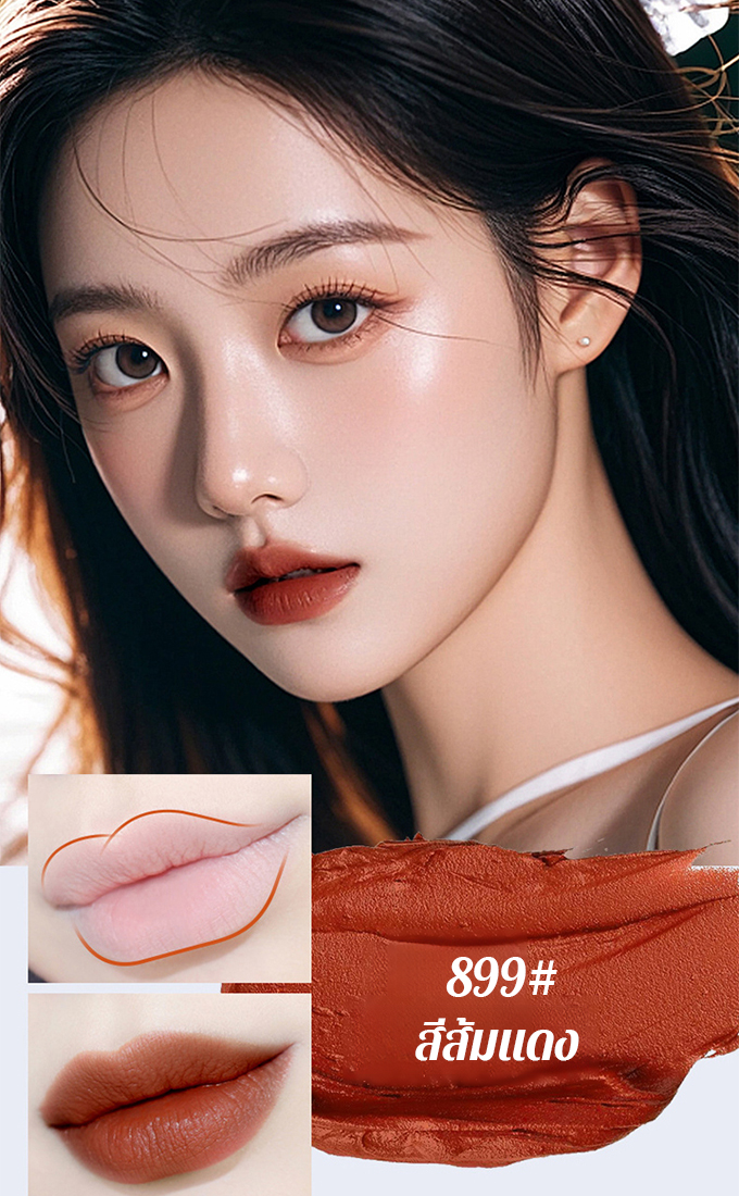 【ถ้วยกันน้ำและไม่ติด】ลิปสติกและดินสอเขียนขอบปากไม่ติดแก้วแบบสองหัว 
