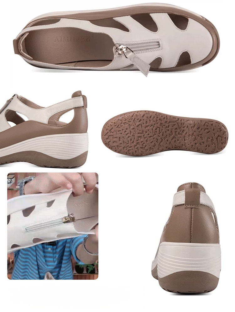 การเดินทั้งวันก็ไม่เหนื่อย รองเท้าแตะแบบกลวงปิดหัวพื้นนุ่ม