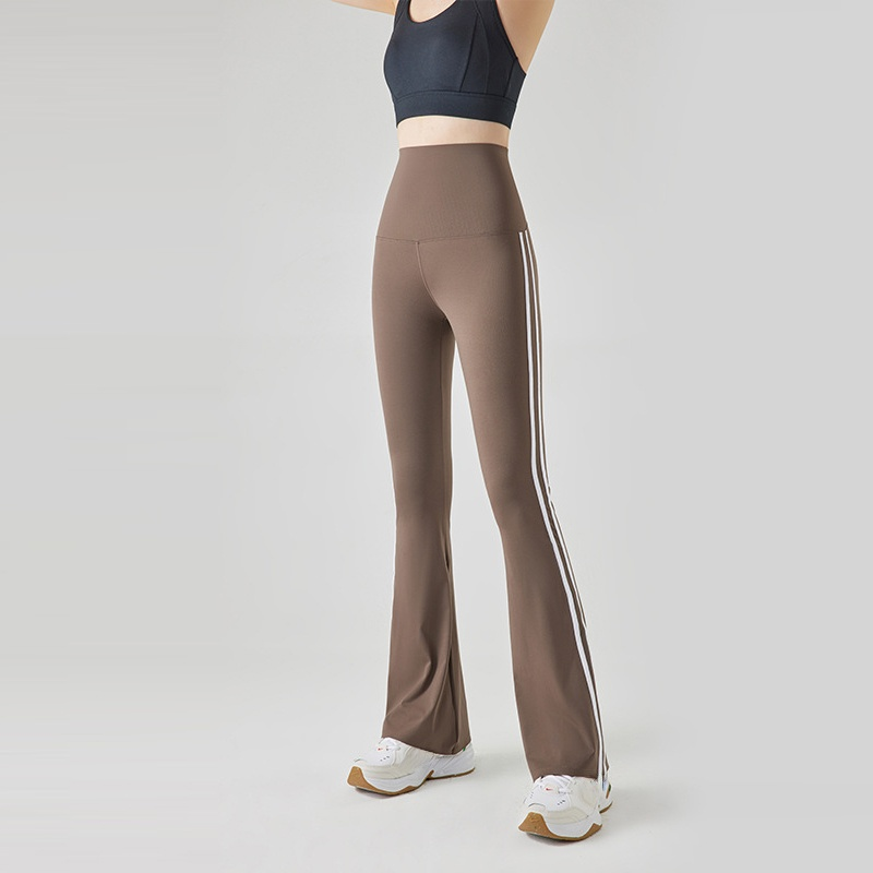 【🔥ล้ำเทรนด์ ไซต์กระชับพลิ้ว】กางเกงเลกกิ้งทรงขากระดิ่งลายทาง