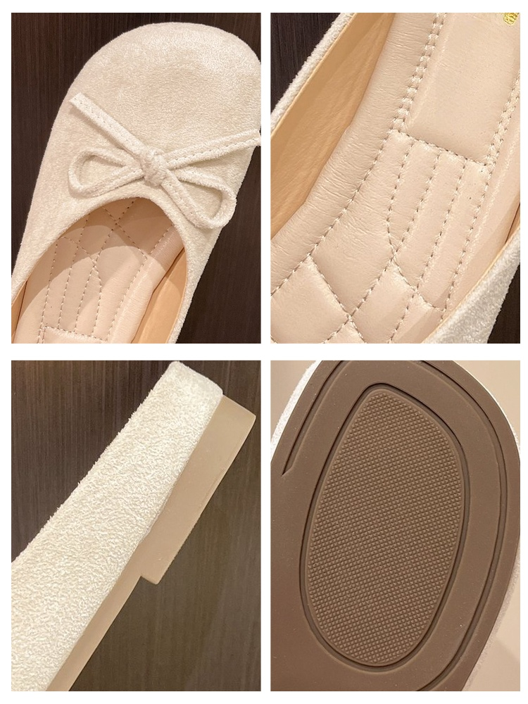 พื้นรองเท้านุ่มไม่เหนื่อยเท้า รองเท้าแตะครึ่งปิดหัวแต่งโบว์