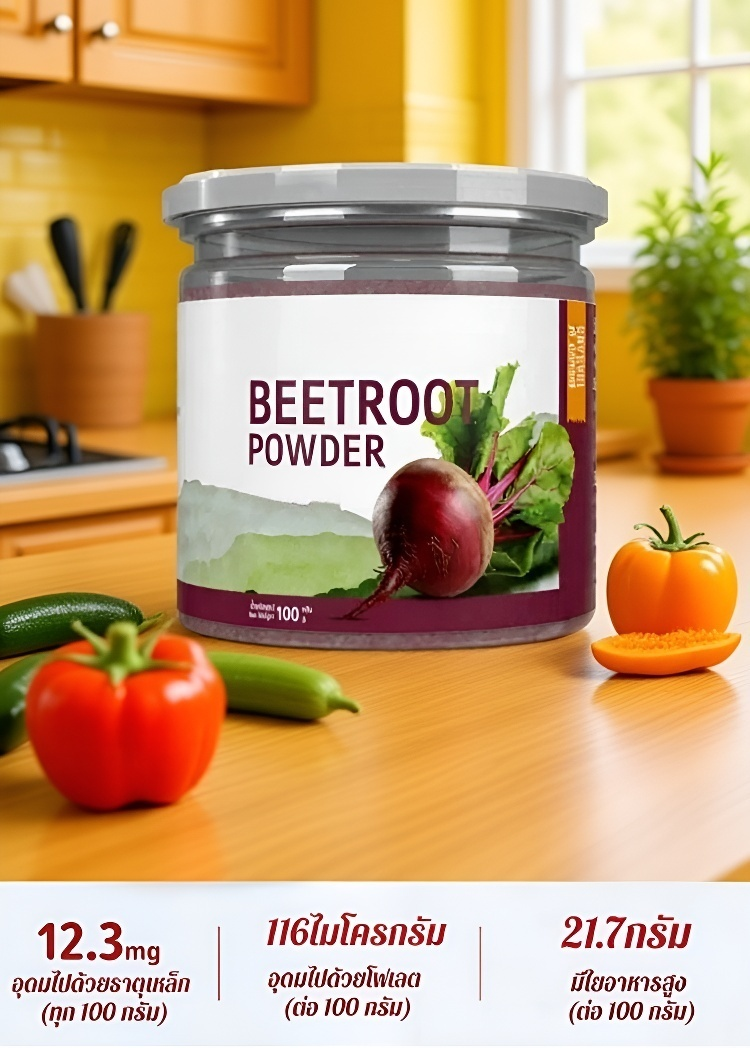【บำรุงผิวพรรณ】 ผงบีทรูทโฟเลตธาตุเหล็ก
