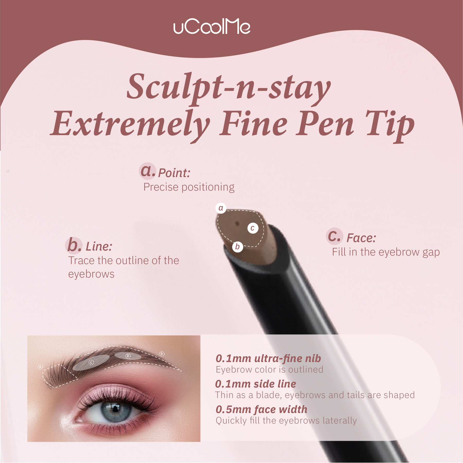 uCoolMe Smooth Machete Eyebrow Pencil