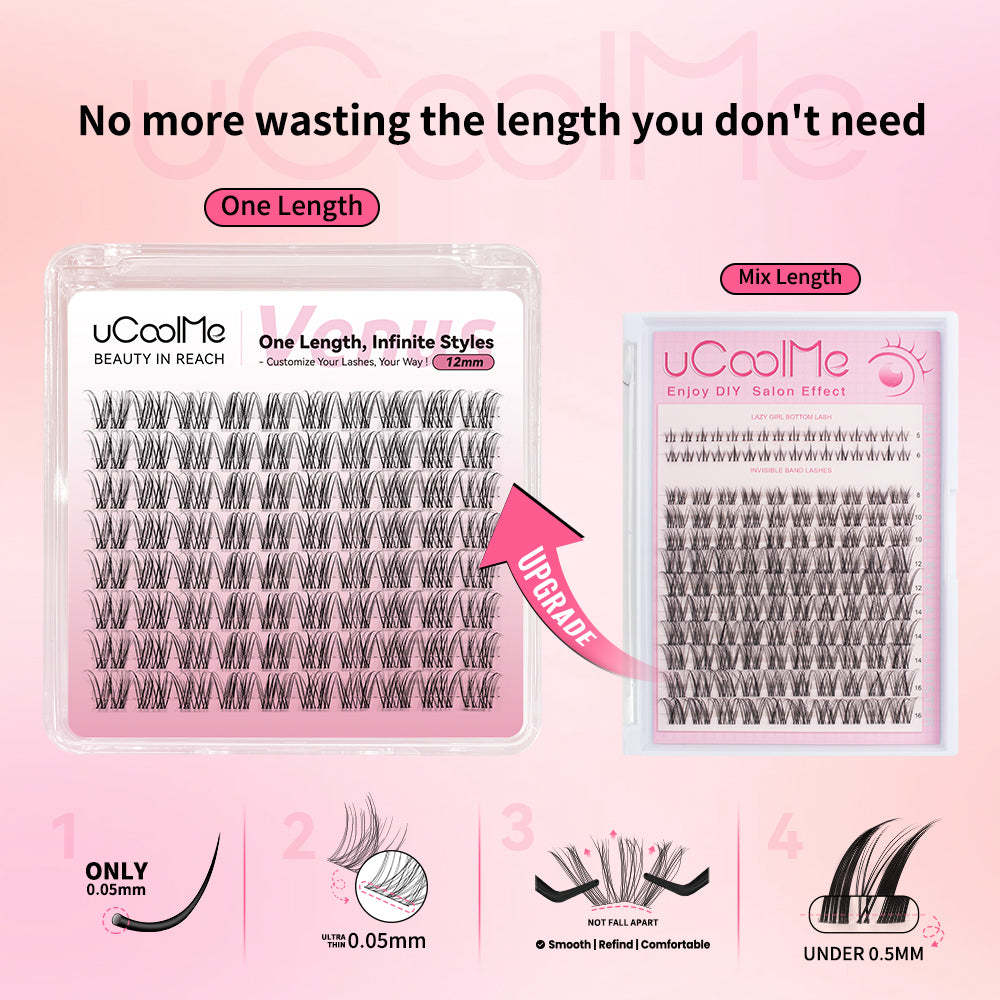Venus One Length Lashes Custom Lashes.