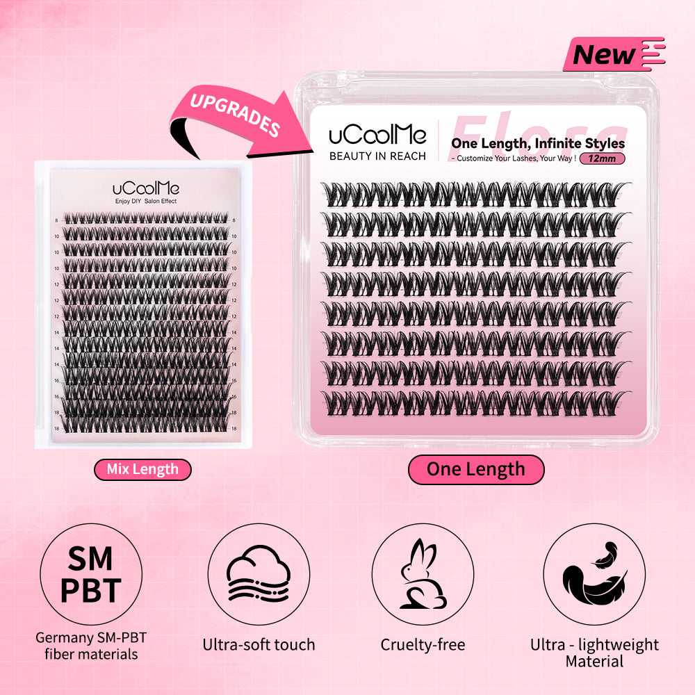 Flora 049 One Length Lashes Custom Lashes-only 8mm.