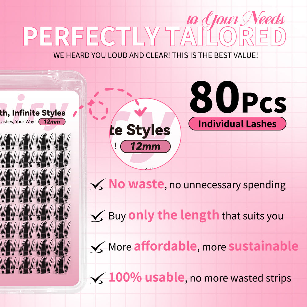 Fariy One Length Lashes Custom Lashes.