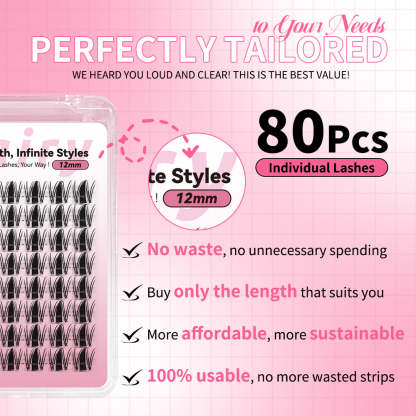 Fariy One Length Lashes Custom Lashes.