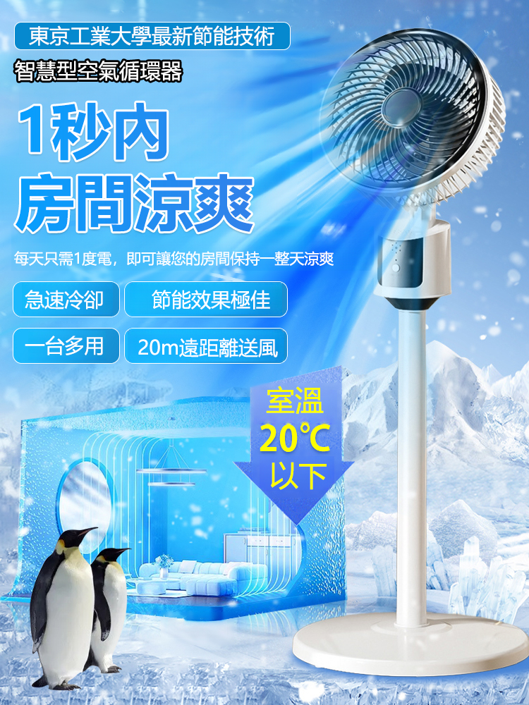 超靜音落地節能循環扇