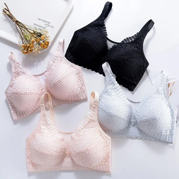 コイルなし前ボタン妊婦用ブラジャー