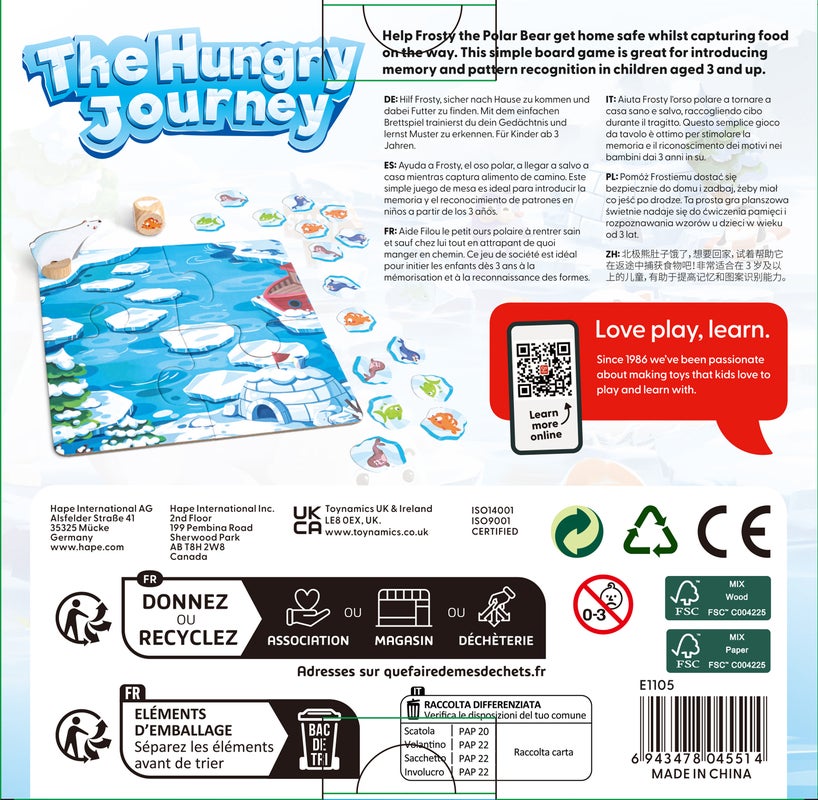 Hape The Hungry Journey 北極熊桌遊 (3-6 歲)