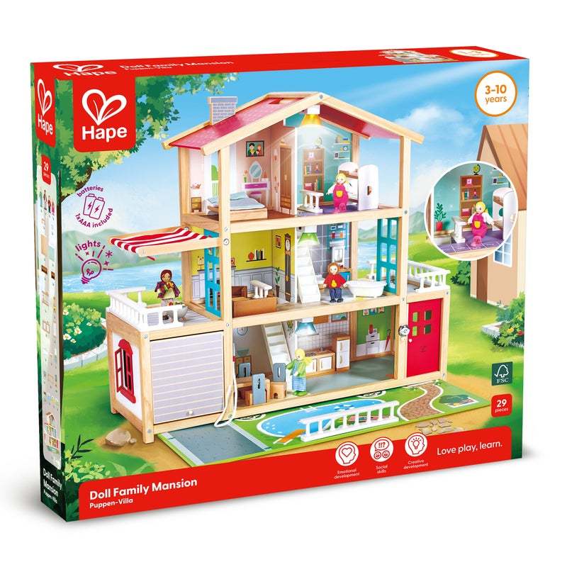 Hape Doll Family Mansion | 家庭大宅 - 包含傢俱 (3-10 歲)