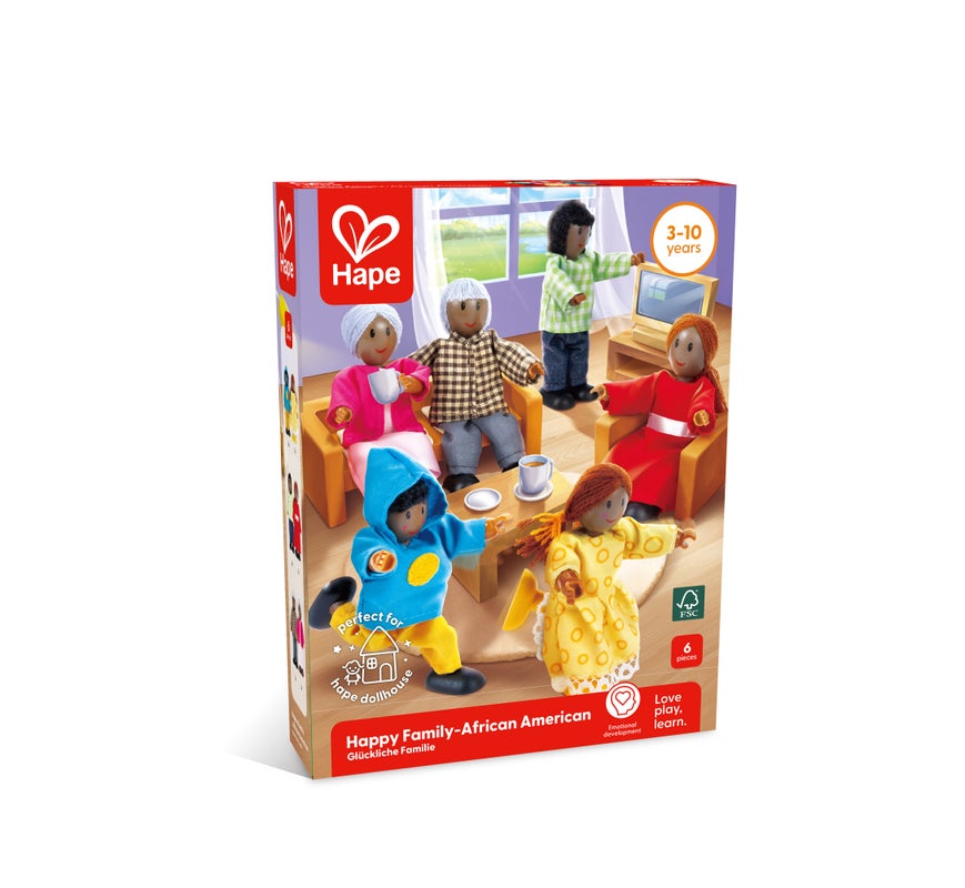 Hape 快樂家庭娃娃屋套裝 - 非裔美國人 (3-10 歲)
