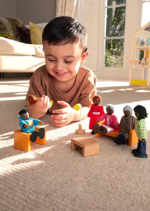 Hape 快樂家庭娃娃屋套裝 - 非裔美國人 (3-10 歲)