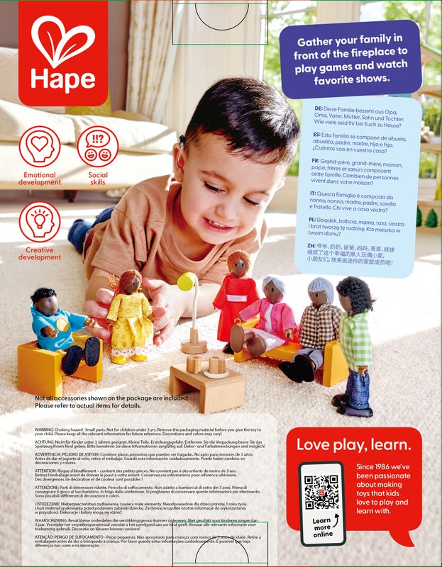 Hape 快樂家庭娃娃屋套裝 - 非裔美國人 (3-10 歲)