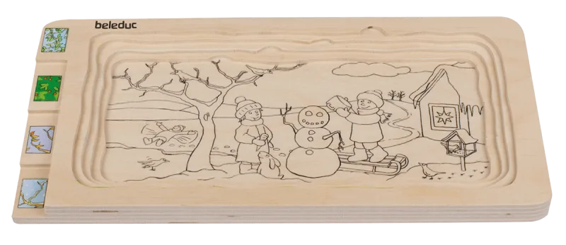 季節變化配對拼圖-Beleduc-Eurekakids