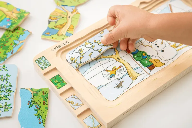 季節變化配對拼圖-Beleduc-Eurekakids