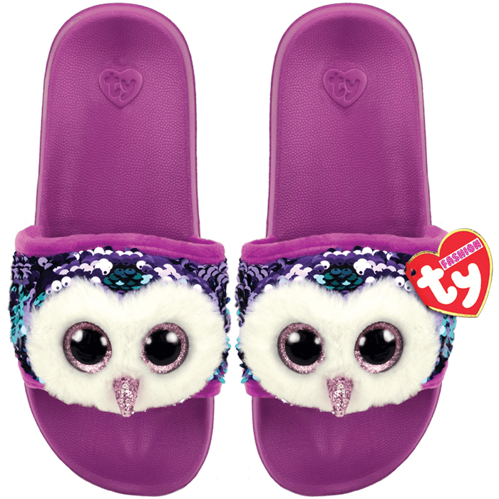 閃片紫色貓頭鷹月光涼鞋 - L-TY-Eurekakids
