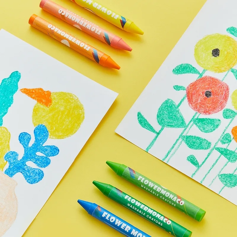 可水洗蠟筆 48色 | Washable Crayons 48 Colors-Flower Monaco-Eurekakids