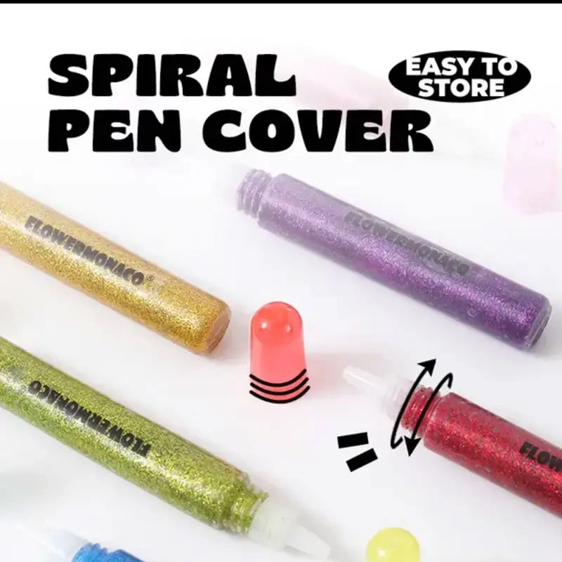 Flower Monaco | 8color glitter glue 八色閃粉彩 | 3歲以上