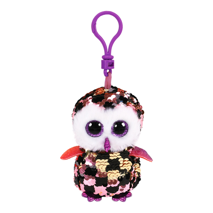 閃片粉黑貓頭鷹查克斯 - 鎖匙扣-TY-Eurekakids
