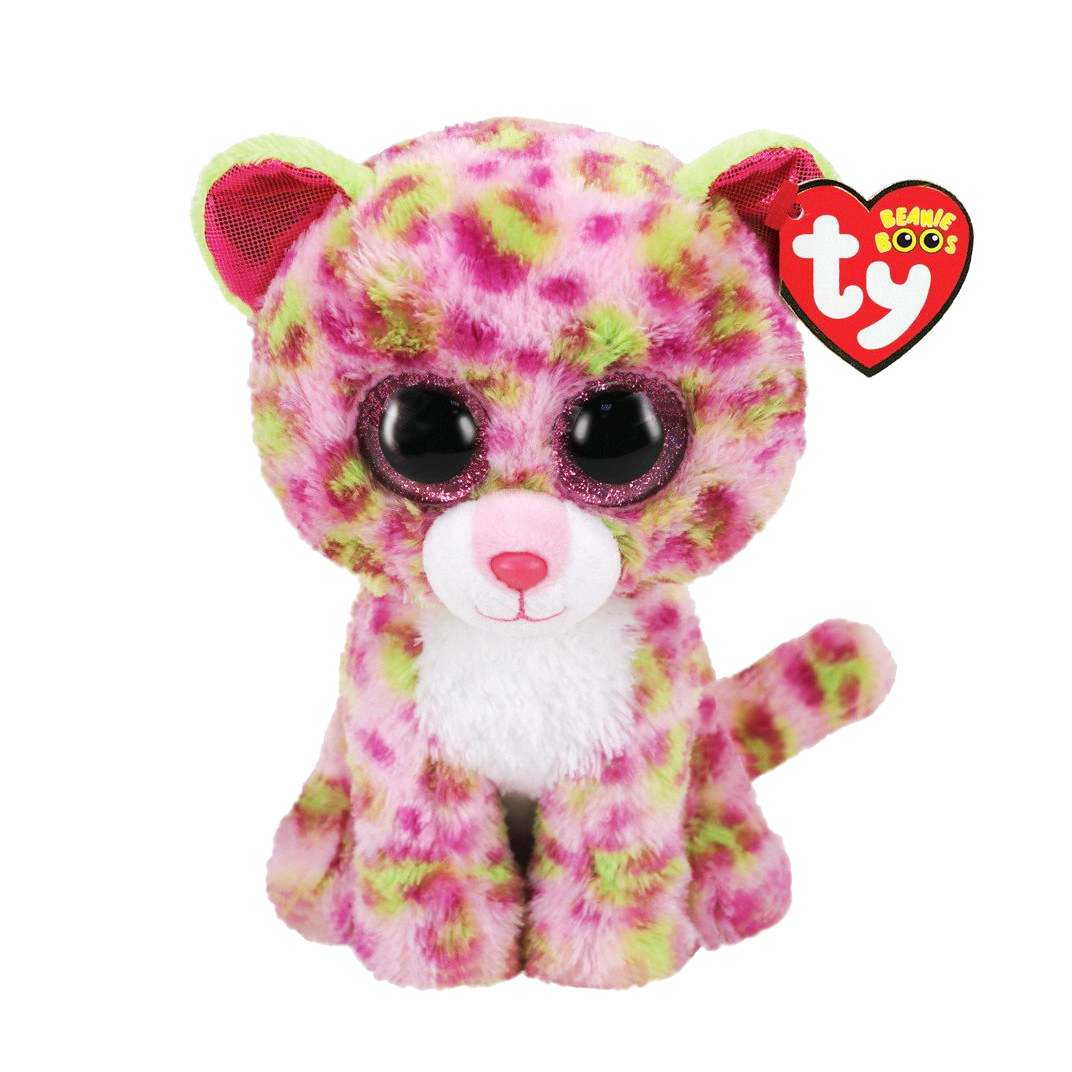 TY Beanie Boos LAINEY 粉色斑點美洲豹陽光 毛絨公仔 (15CM)