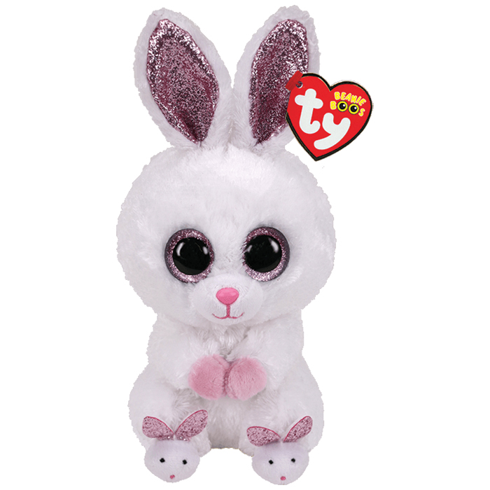 白粉拖鞋兔棉花球 15CM-TY-Eurekakids