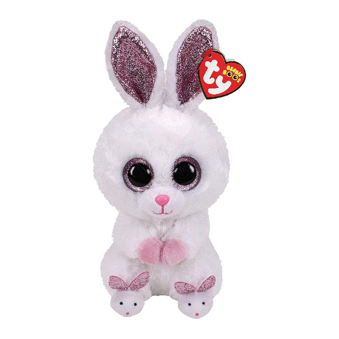 白粉拖鞋兔棉花球 24CM-TY-Eurekakids