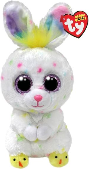 TY Beanie Boos Dusty 白色點點兔 毛絨公仔 (15CM)