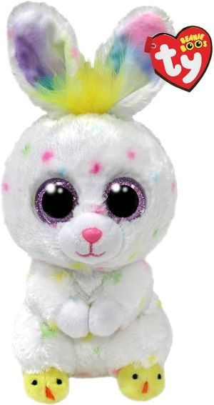 TY Beanie Boos Dusty 白色點點兔 毛絨公仔 (15CM)
