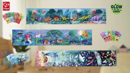 Hape 夜光拼圖 200片 - 海洋生物 | 培養專注力、記憶力和解決問題的能力 (從6歲起)