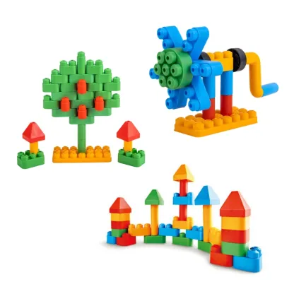 Poly M 積木 (128 塊) | 材質柔韌無尖角，讓孩子安心抓握與拼砌