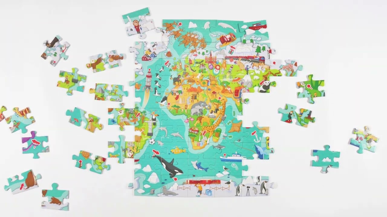 Hape 環遊世界拼圖遊戲棋 🔬STEM 玩具 | 幫助孩子學習世界地理，培養推理能力 | (5-9 歲)