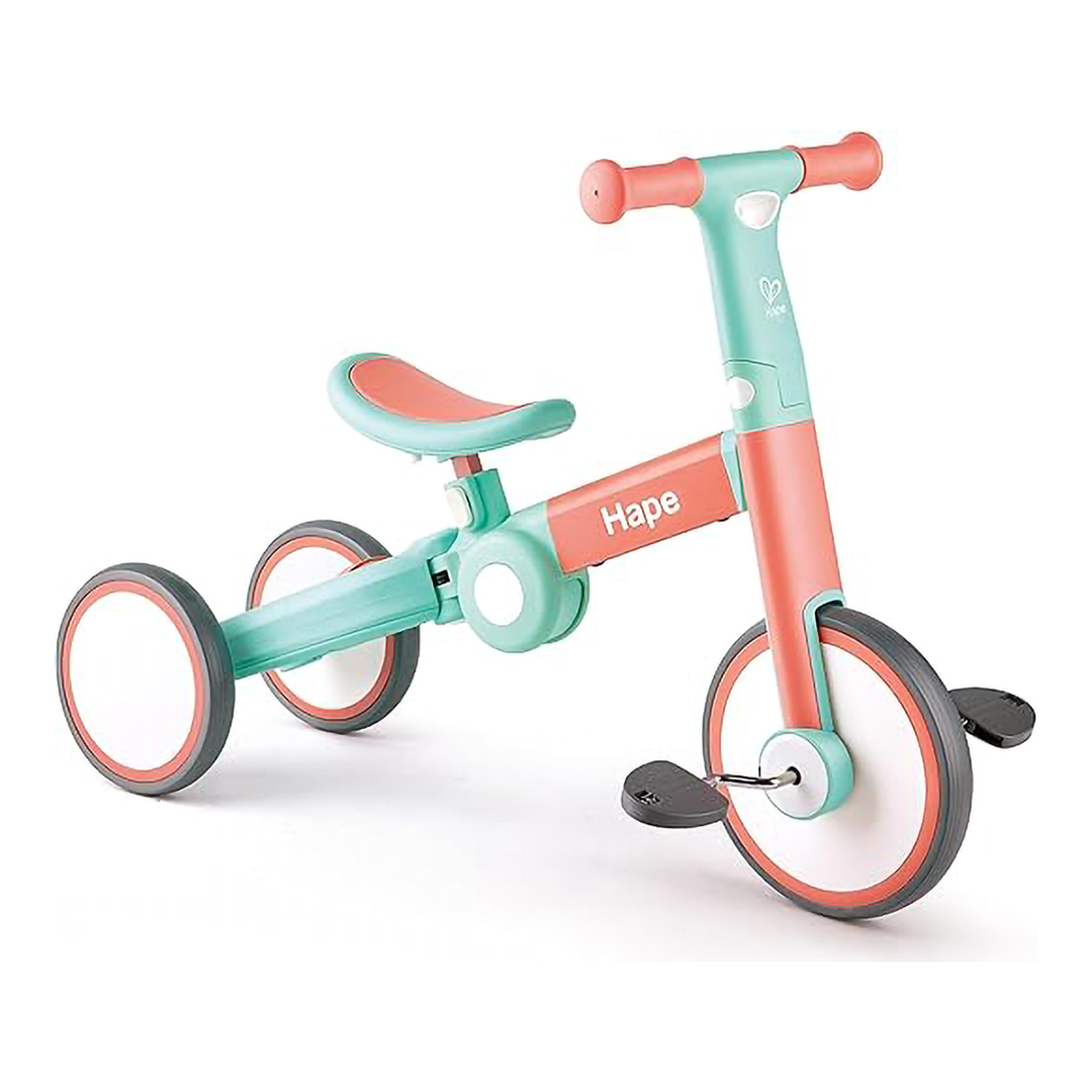 多功能摺疊 幼兒三合一平衡單車(紅綠色)-Hape-Eurekakids