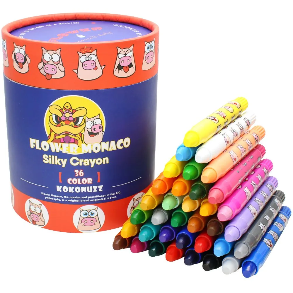 慕斯蠟筆36色  | Silky Crayons 36 color-Flower Monaco-Eurekakids