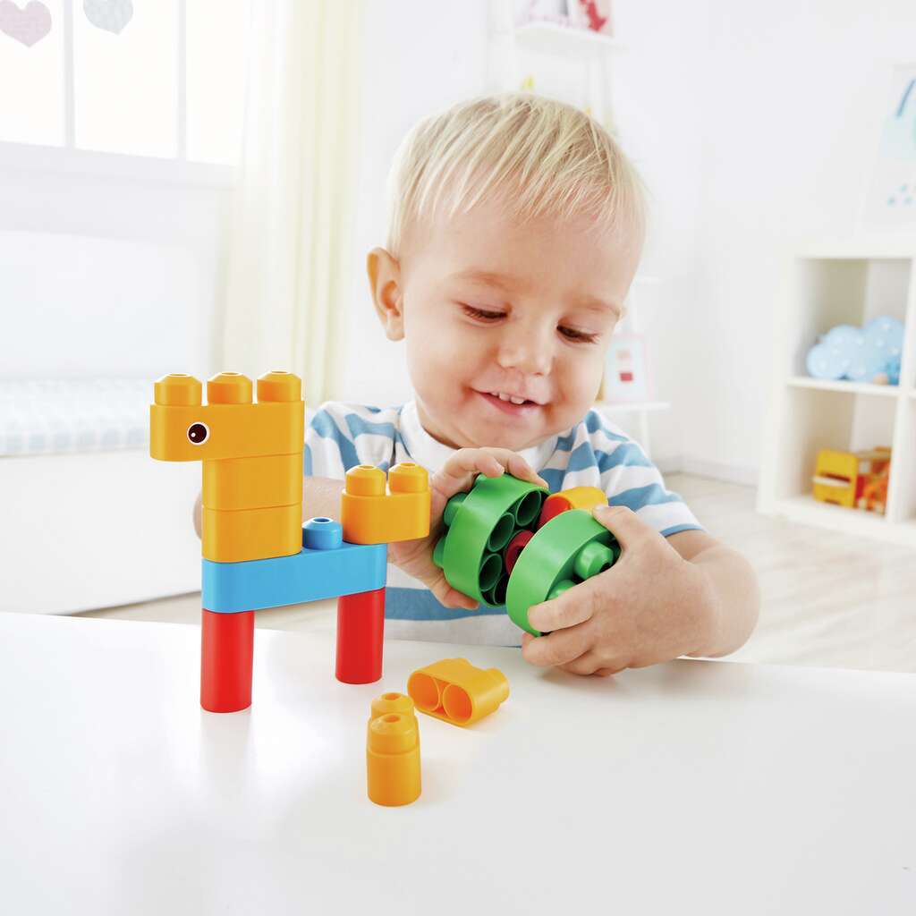 Poly M 鳥類 & 野獸積木套裝 (13pcs) | 材質柔韌無尖角，讓孩子安心抓握與拼砌 | 適合 1.5 歲+