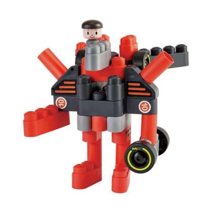 Poly M 賽車積木套裝 (31pcs) | 材質柔韌無尖角，讓孩子安心抓握與拼砌 | 適合 2 歲+