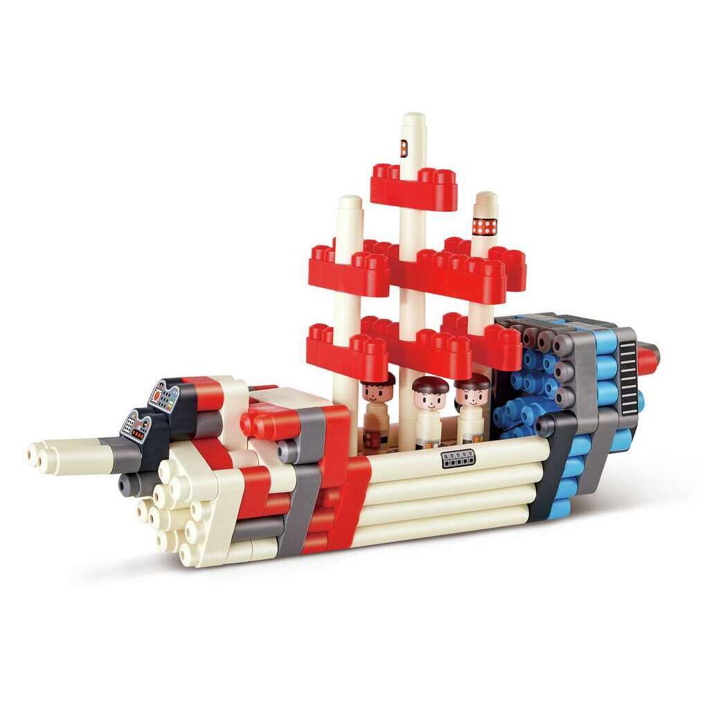 Poly M 探險者火箭積木套裝 (138pcs) | 材質柔韌無尖角，讓孩子安心抓握與拼砌 | 適合 2.5 歲+