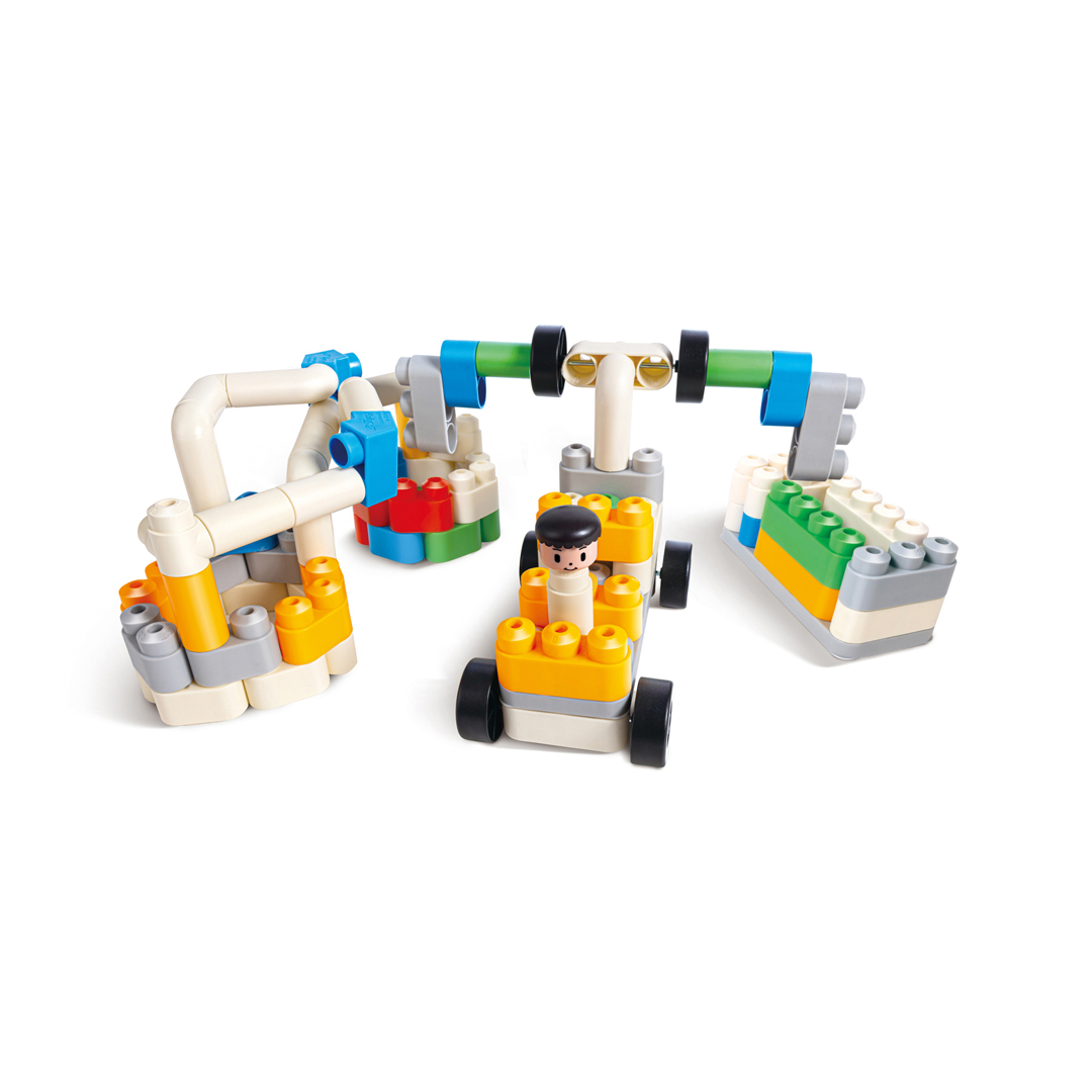 垃圾分類卡車積木套裝-PolyM-Eurekakids