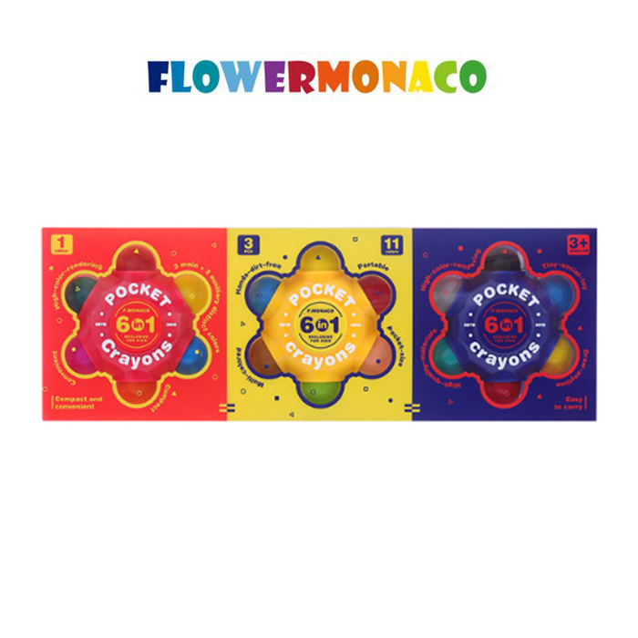 11色口袋蠟筆 | Pocket Crayons 11color-Flower Monaco-Eurekakids