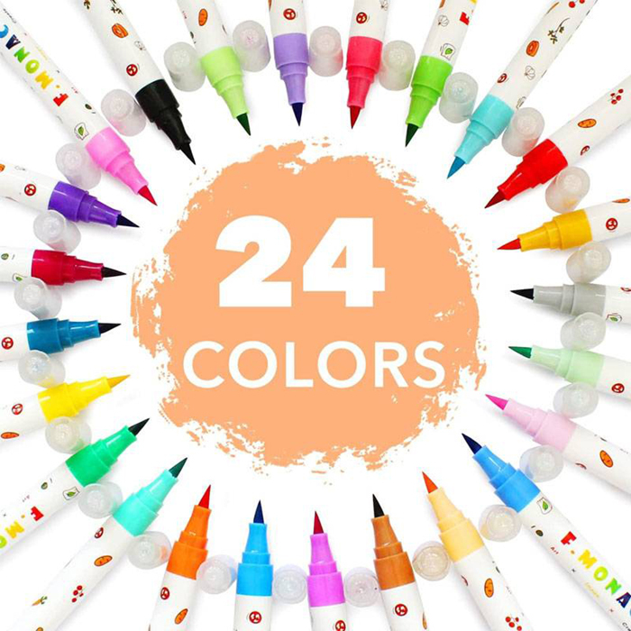 水洗水彩筆24色 | Washable Markers 24color-Flower Monaco-Eurekakids