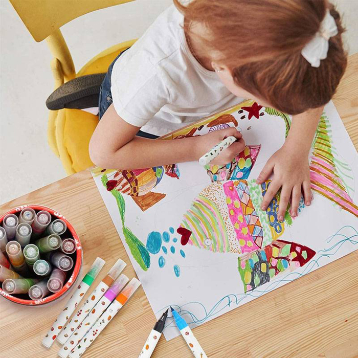 水洗水彩筆24色 | Washable Markers 24color-Flower Monaco-Eurekakids