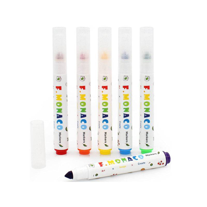 錐頭水彩筆12色 | Taper Head Washable Markers 12 color-Flower Monaco-Eurekakids