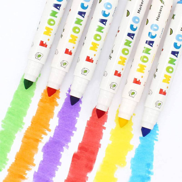 錐頭水彩筆12色 | Taper Head Washable Markers 12 color-Flower Monaco-Eurekakids