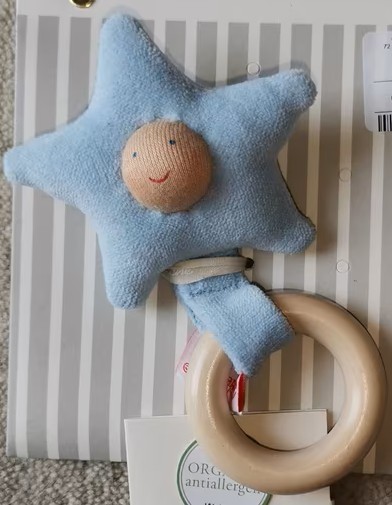 Kathe Kruse ORGANIC WOODEN GRABBING TOY - BLUE (0歲以上)