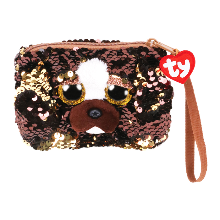 閃片棕色狗布魯特斯 - 零錢包-TY-Eurekakids